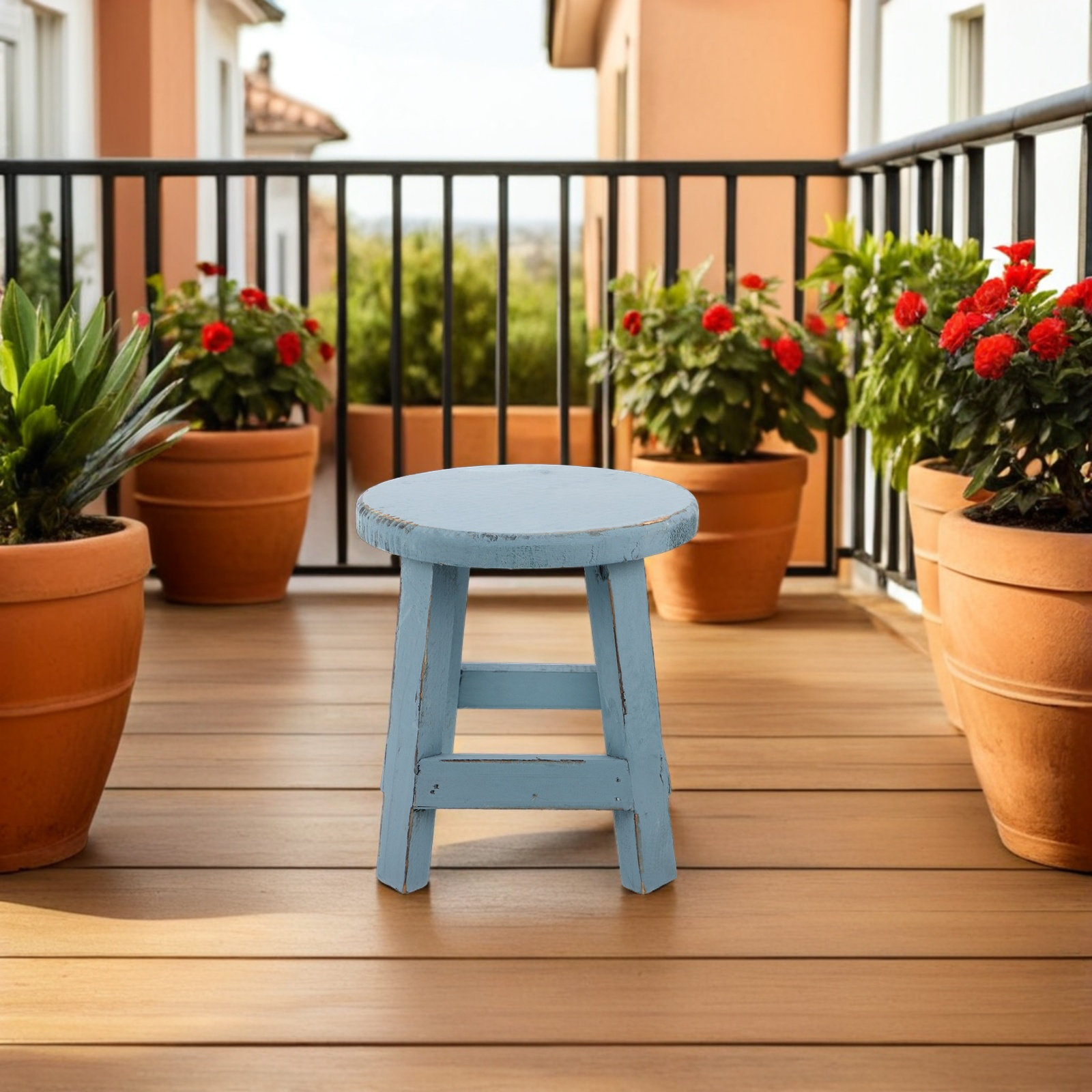 Bonsai Garden Plants - Decorative Garden Stool Round Wooden Mini
