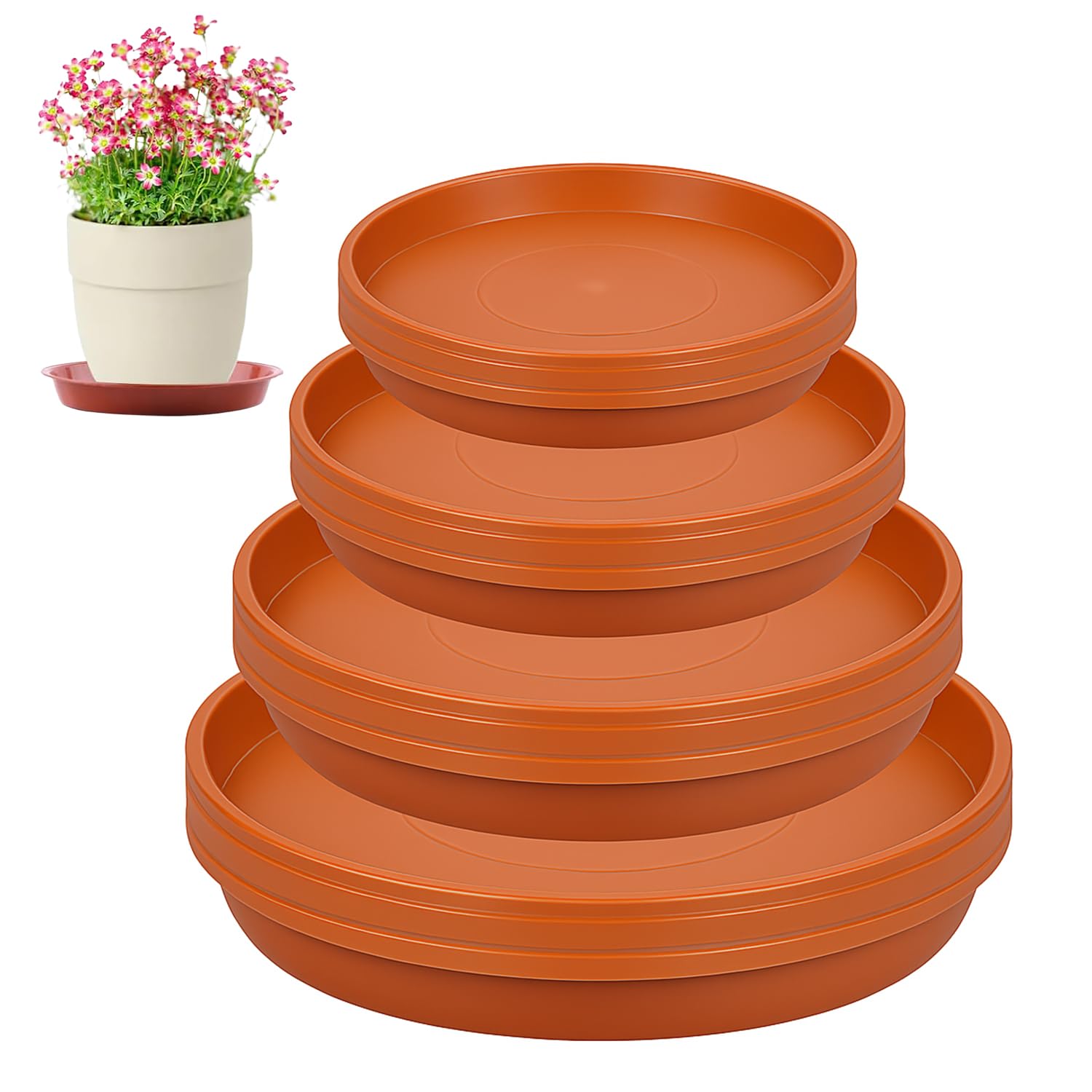 Drip Tray Saucer - 12 Pack Plant Pot Saucers –