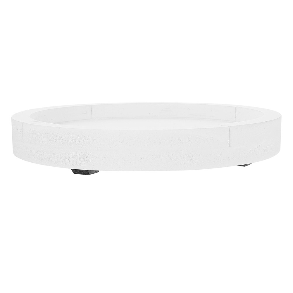 Humidity Tray Pebble - Thickened White Round Cement-Like Planter Base
