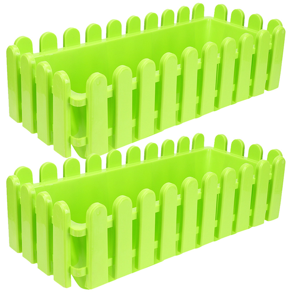 Bonsai Garden Plants - 2Pcs Flowerpot Fence Window Box Planter