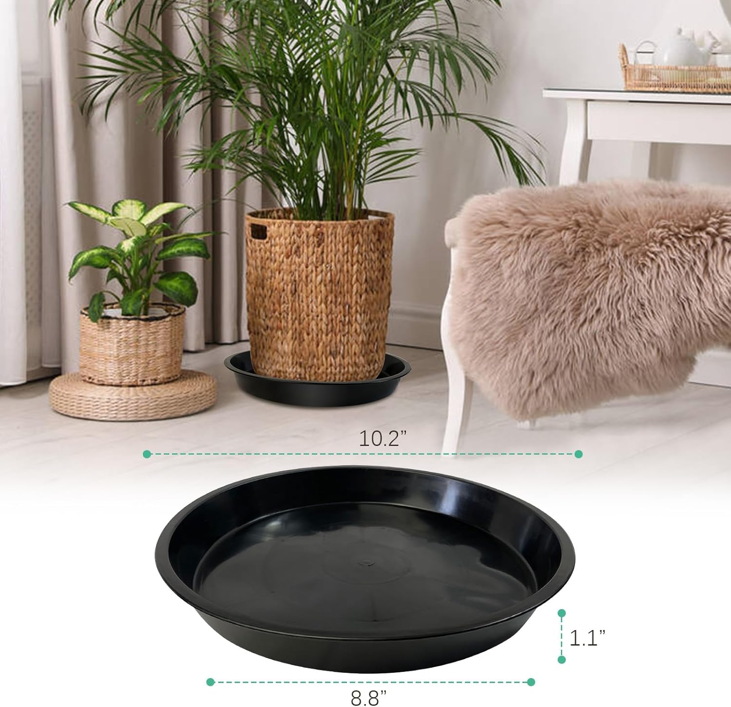 4-Pack Plant Saucers, 10 Inch  - Drip Tray Saucer บทวิจารณ์และราคา