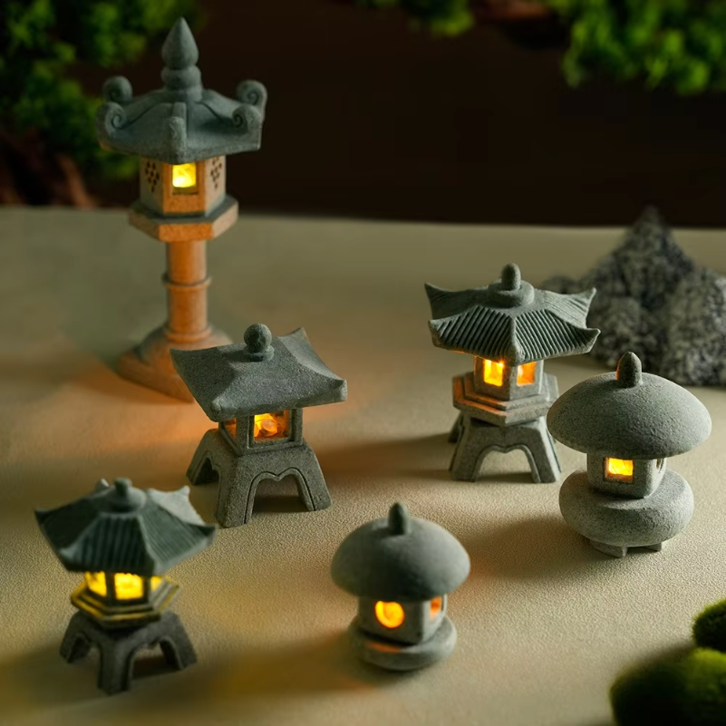 Mini Pagoda Lantern Light Gard - Bonsai Garden For Home บทวิจารณ์และราคา