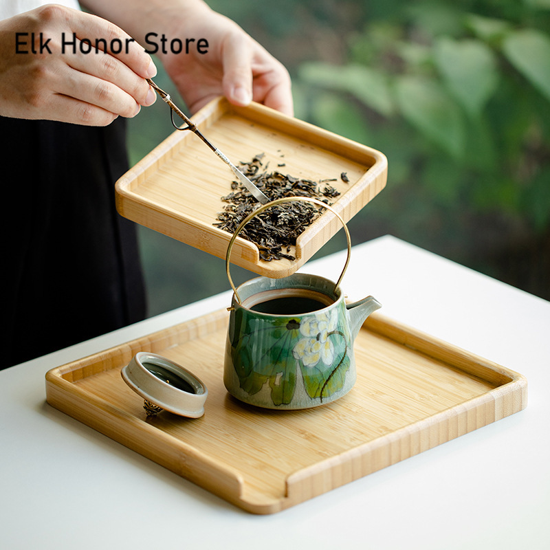 Chinese Bamboo Food Tray Puer  - Bonsai Garden For Home บทวิจารณ์และราคา