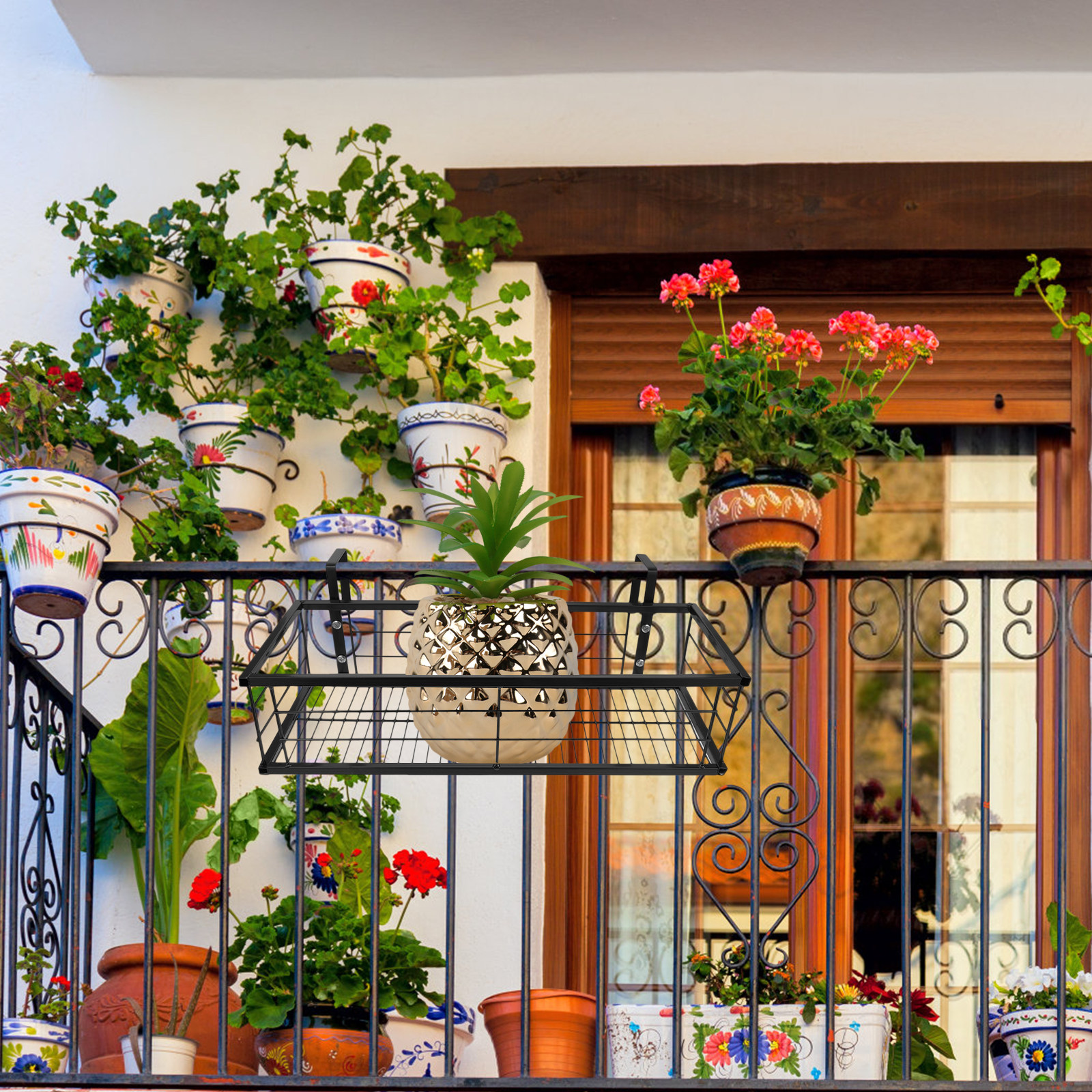 1Pcs Balcony Hanging Flower Po - Bonsai Garden Plants บทวิจารณ์และราคา