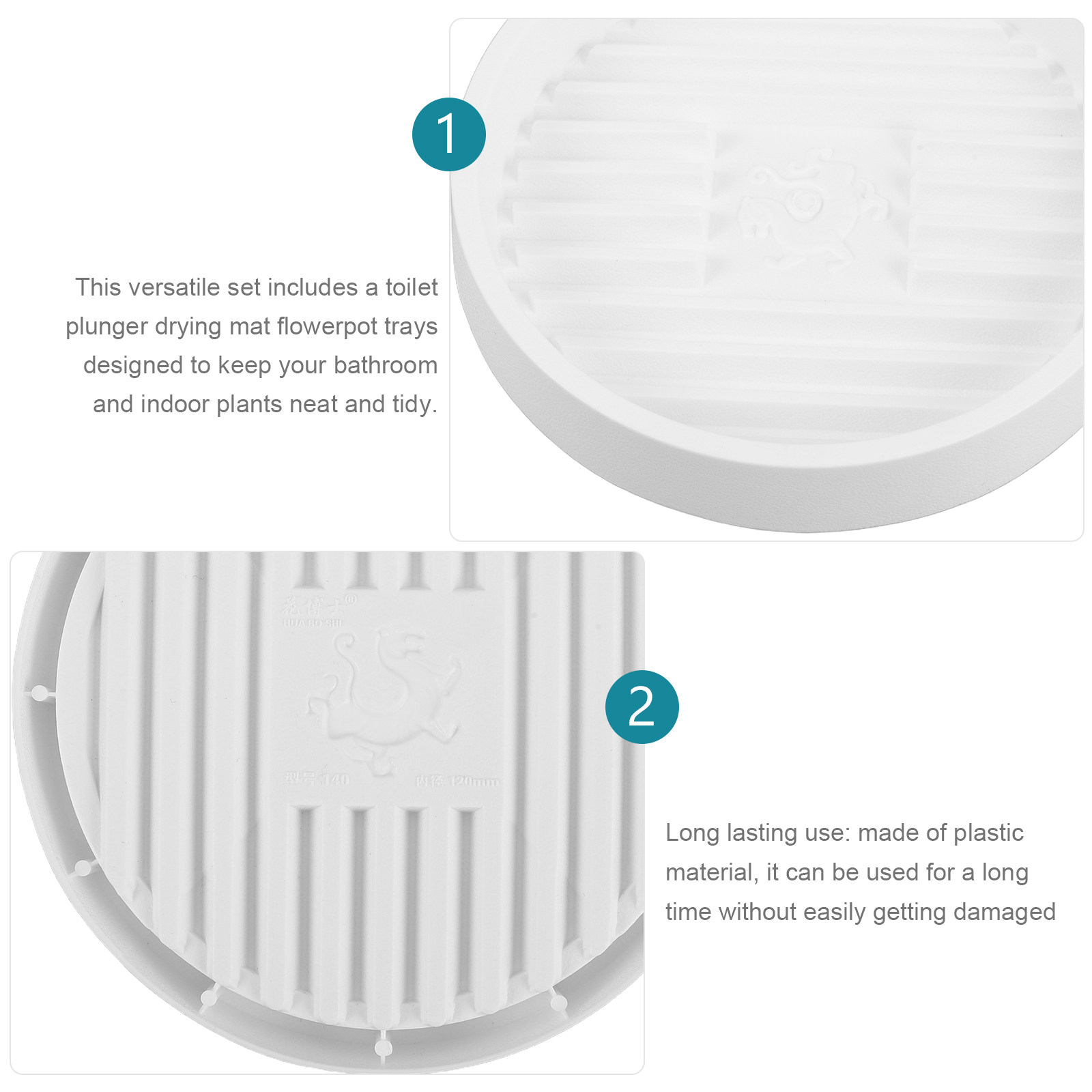 2Pcs Toilet Plunger Mat Round  - Drip Tray Saucer บทวิจารณ์และราคา